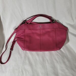 COACH Lexy Rouge Pink Pebbled Leather Shoulder Bag